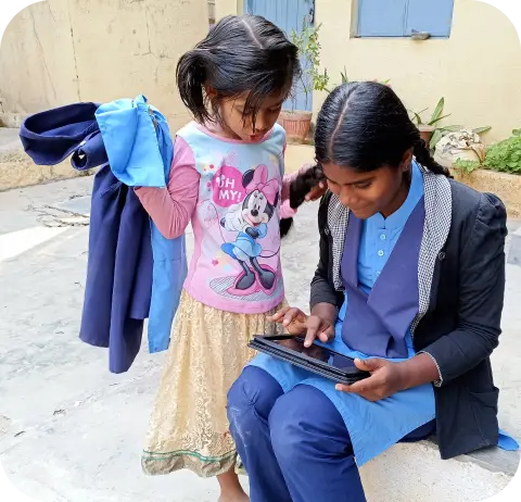 A depiction of Digital Learning CSR Projects in Education, India, as iDream Education transforms education through iPrep Tablets.